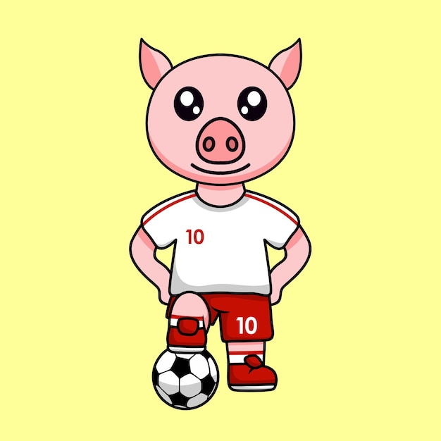 ilustración vectorial del personaje animal que lleva una camiseta de fútbol en la copa del mundo