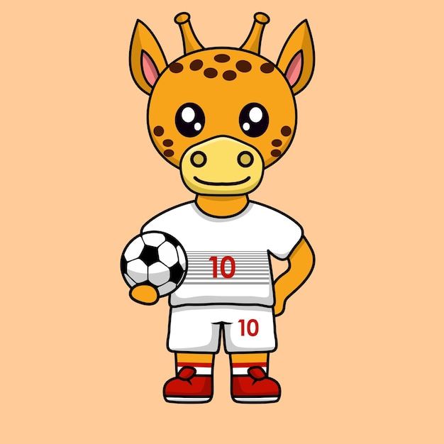 ilustración vectorial del personaje animal que lleva una camiseta de fútbol en la copa del mundo