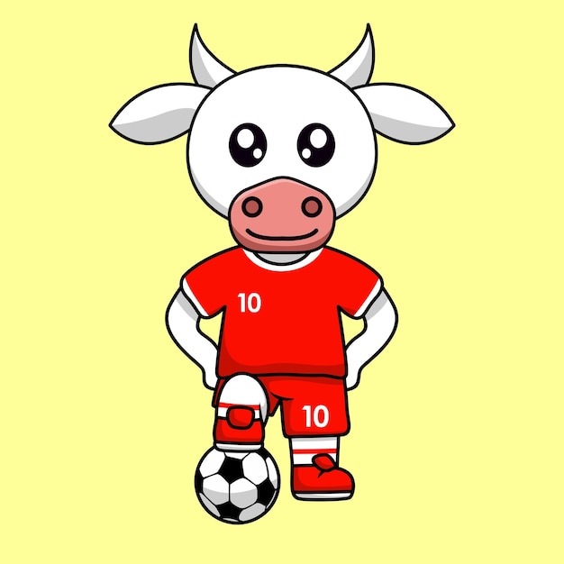 ilustración vectorial del personaje animal que lleva una camiseta de fútbol en la copa del mundo