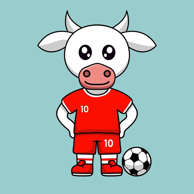 ilustración vectorial del personaje animal que lleva una camiseta de fútbol en la copa del mundo