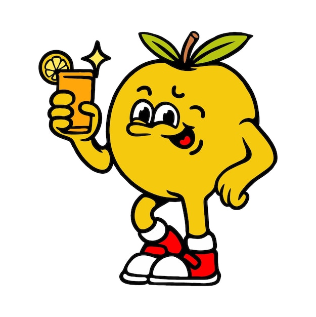 Ilustración vectorial del personaje de dibujos animados JUICY ORANGE
