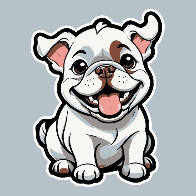 Vector ilustración vectorial del personaje de happy bulldog clipart fanny bull dog