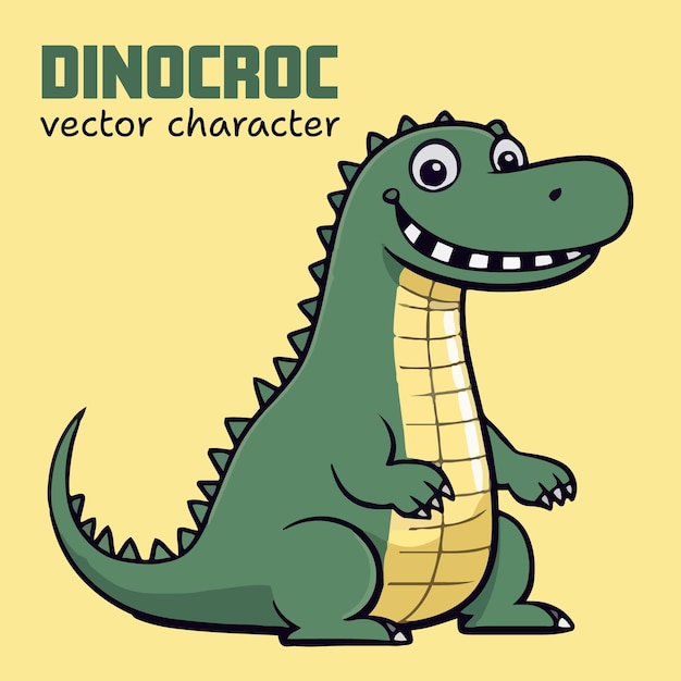 Vector ilustración vectorial de un personaje de mascota de cocodrilo dinosaurio