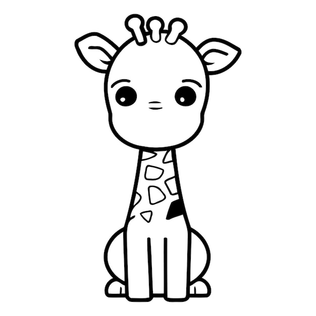 Ilustración vectorial del personaje de la mascota de dibujos animados Cute Giraffe
