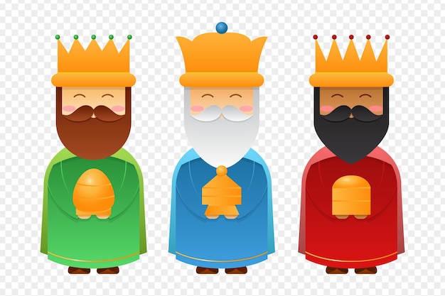 Ilustración vectorial de un personaje de los tres hombres sabios sobre un fondo transparente
