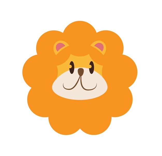 Ilustración vectorial de personajes de dibujos animados con cara de león