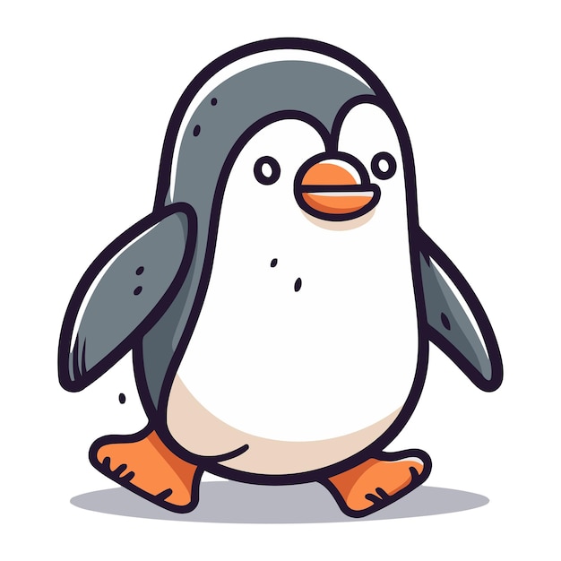 Ilustración vectorial de personajes de dibujos animados de pingüinos Animal pingüino lindo