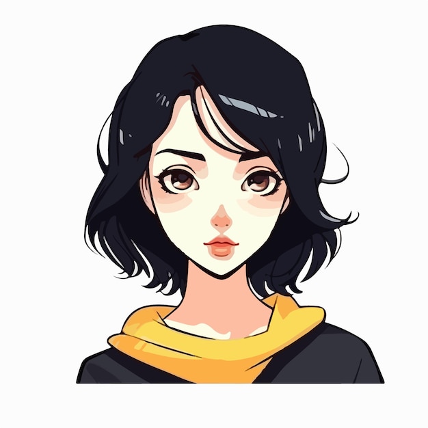 Una ilustración vectorial de personajes femeninos de estilo anime