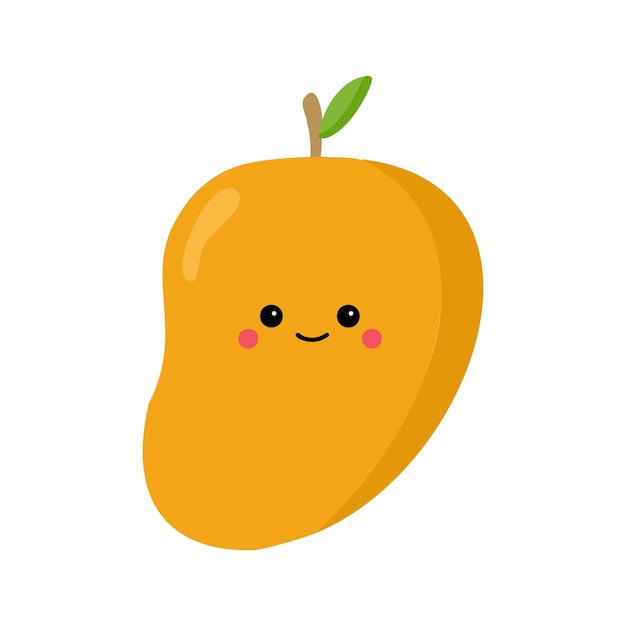 Ilustración vectorial de personajes de frutas de mango aislados en fondo blanco