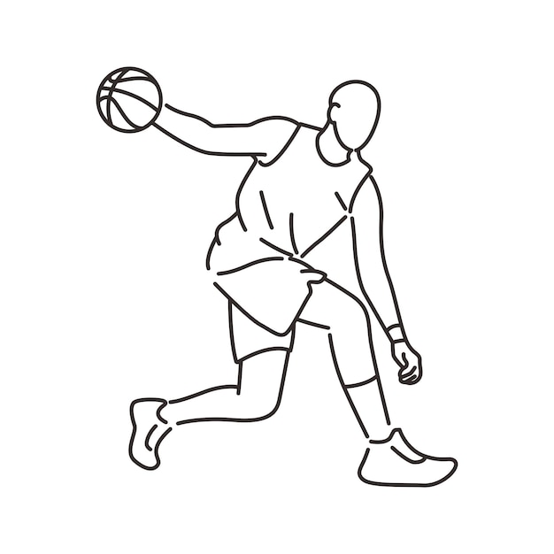 Ilustración vectorial de personajes de la postura del jugador de baloncesto 3