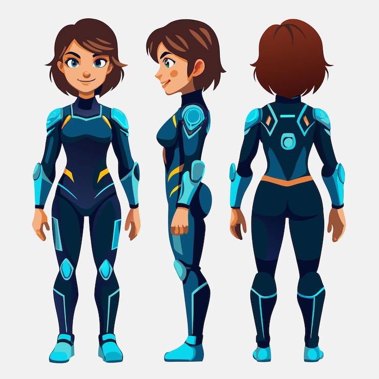 Vector ilustración vectorial de personajes de videojuegos digitales