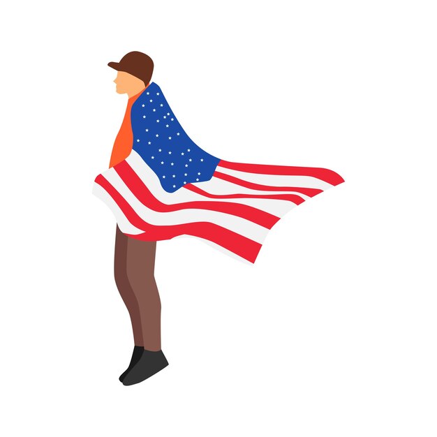 Vector ilustración vectorial de personas que celebran el día de la independencia americana