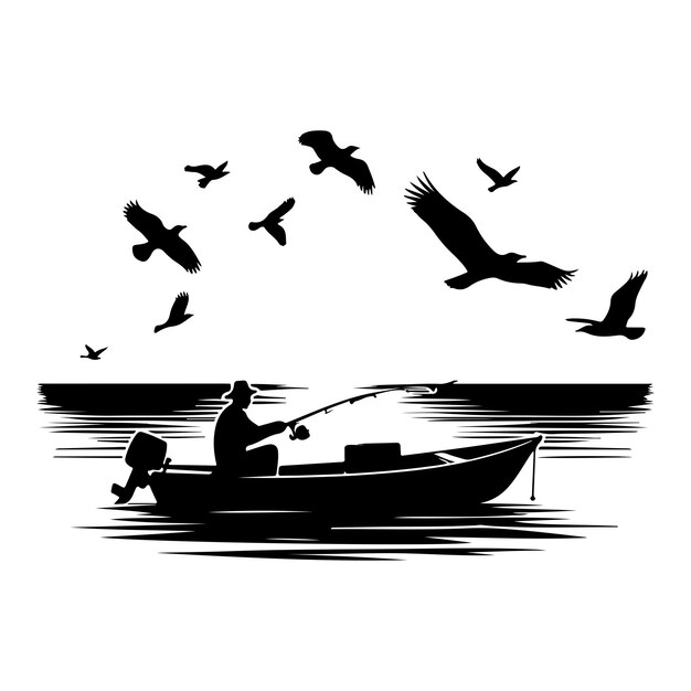 Ilustración vectorial de la pesca