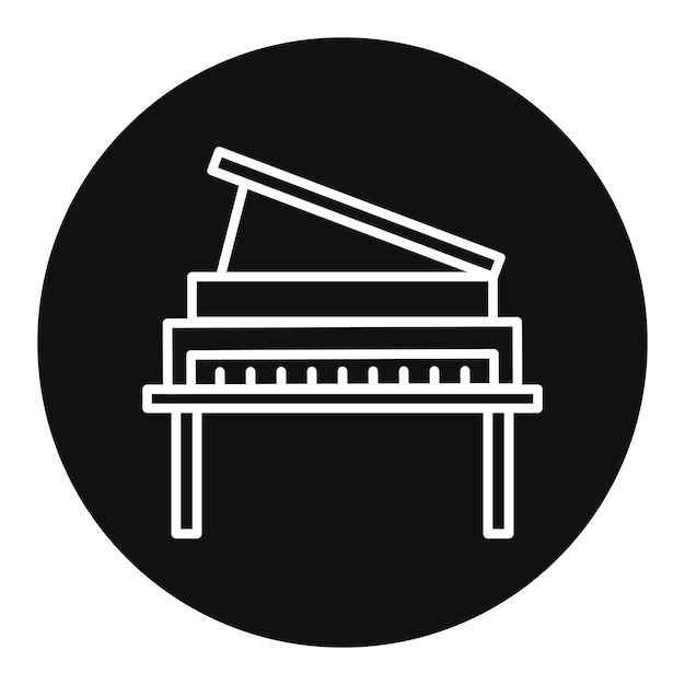 Ilustración vectorial de piano de madera