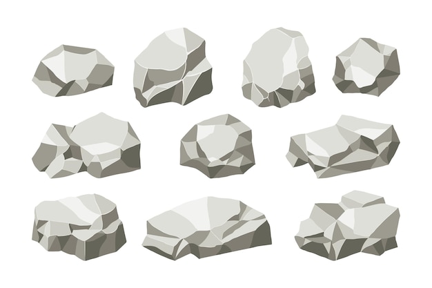 Ilustración vectorial de piedra de forma natural