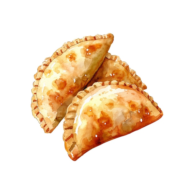 Ilustración vectorial de pierogi en estilo acuarela