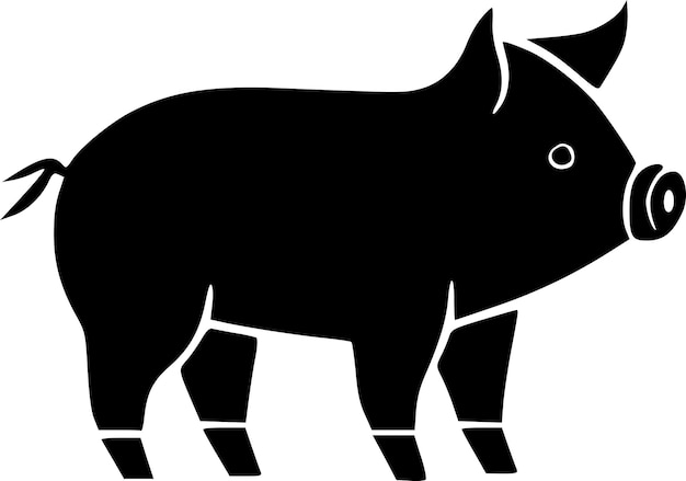 Vector ilustración vectorial de pig minimalist y flat logo