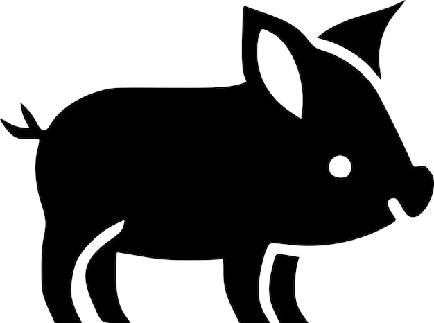 Vector ilustración vectorial de pig minimalist y flat logo