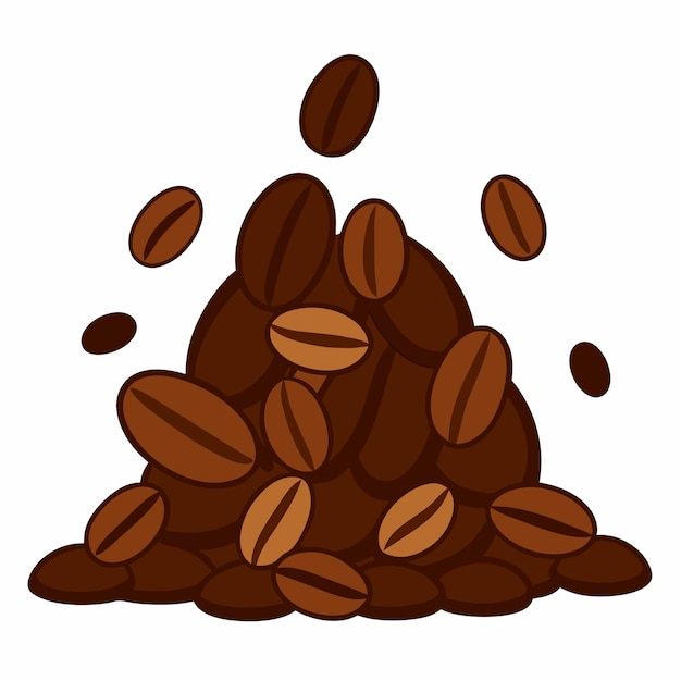 Ilustración vectorial de la pila de granos de café