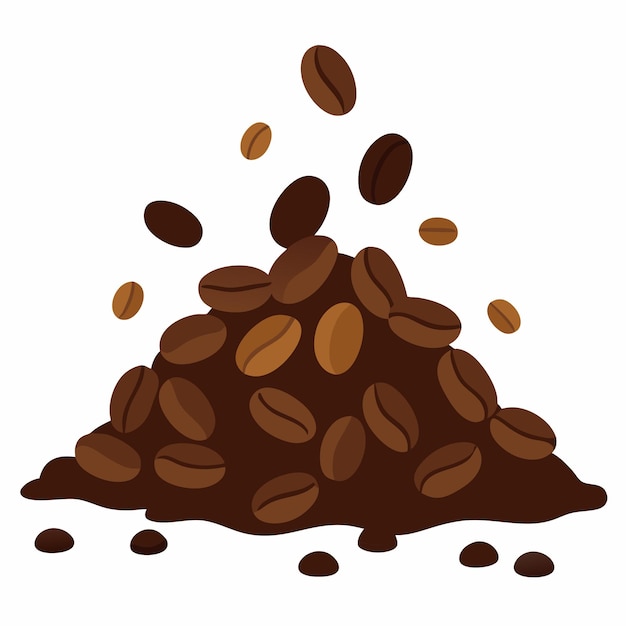 Ilustración vectorial de la pila de granos de café