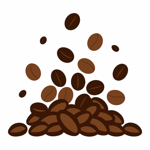 Ilustración vectorial de la pila de granos de café