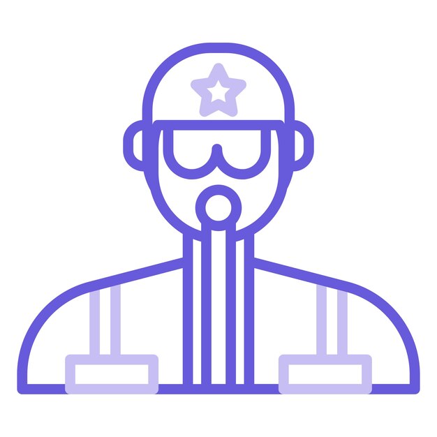 Ilustración vectorial del piloto del ejército