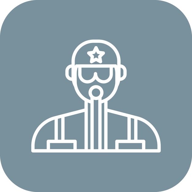 Ilustración vectorial del piloto del ejército