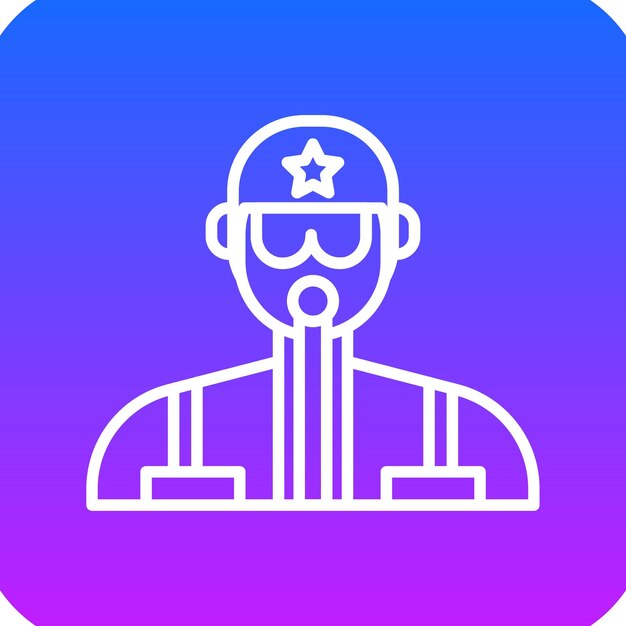 Ilustración vectorial del piloto del ejército