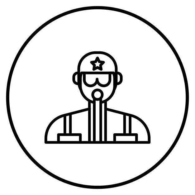 Ilustración vectorial del piloto del ejército