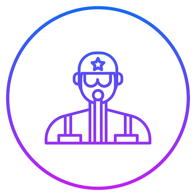 Ilustración vectorial del piloto del ejército