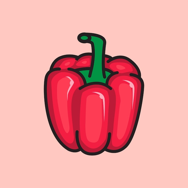 Ilustración vectorial Pimienta de campana Diseño vectorial de Pimienta del campana Vegetables picantes Pimienta picante Pimiento de campana Vector