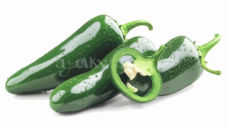 Vector ilustración vectorial de pimienta jalapeno vibrante para diseños de alimentos