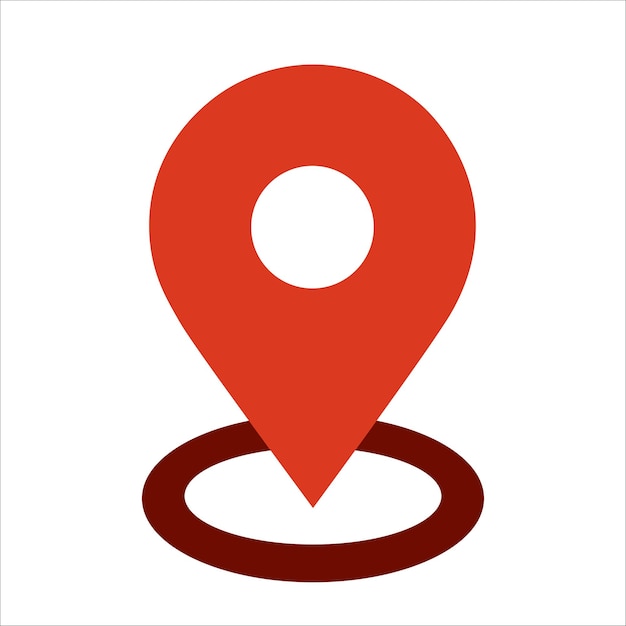 Ilustración vectorial del pin del navegador GPS MAP que comprueba el color rojo en el fondo blanco