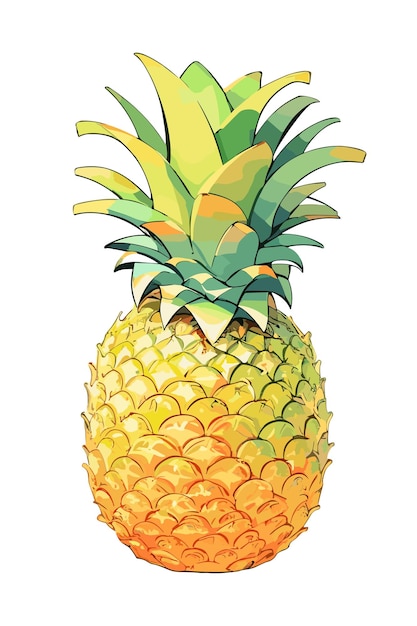 Vector ilustración vectorial de piña aislada sobre un fondo blanco