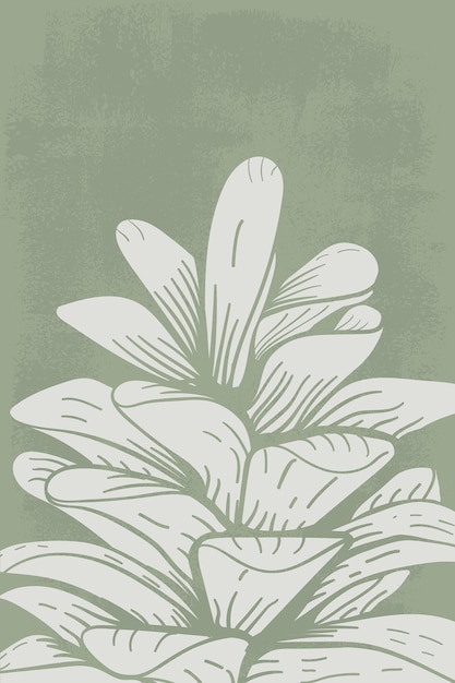 ilustración vectorial de piña con fondo verde