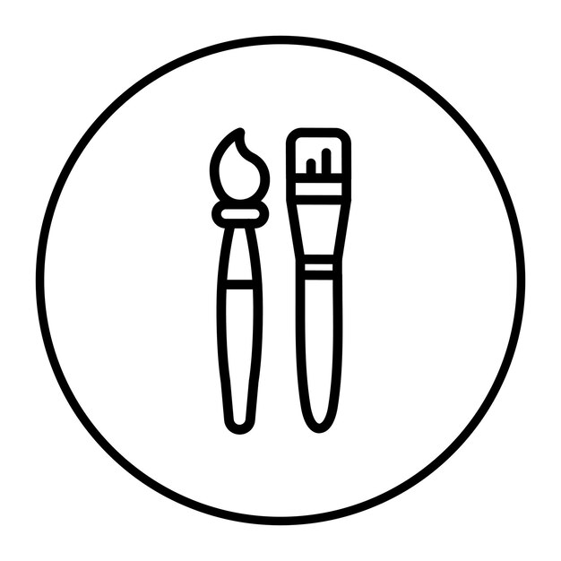 Ilustración vectorial de pinceles de pintura