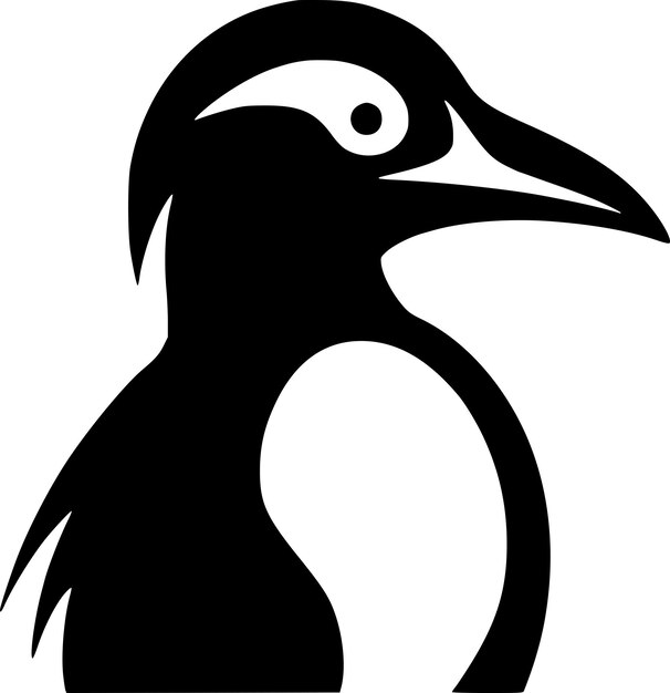 Vector ilustración vectorial de pingüino en blanco y negro