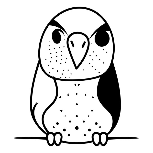 Ilustración vectorial de pingüino de dibujos animados lindo aislado sobre fondo blanco