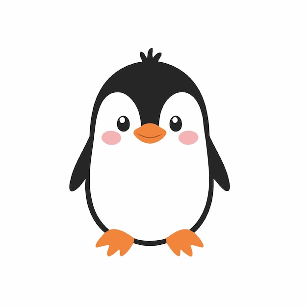 Ilustración vectorial de un pingüino lindo para niños