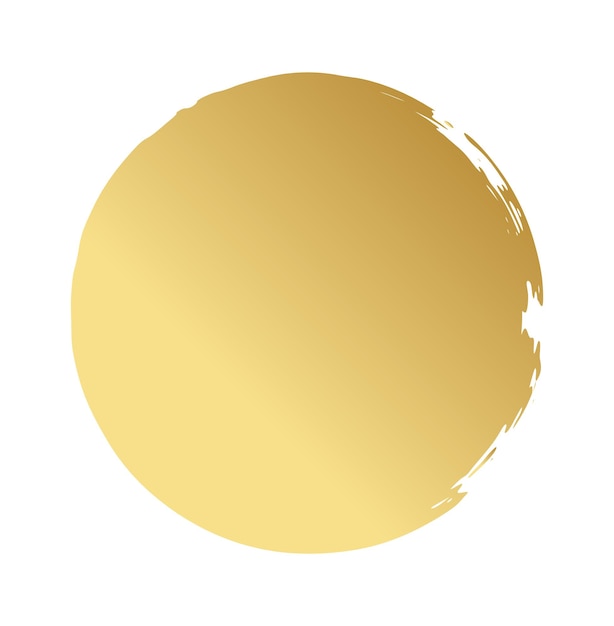 Ilustración vectorial de pinturas doradas del círculo grunge dorado