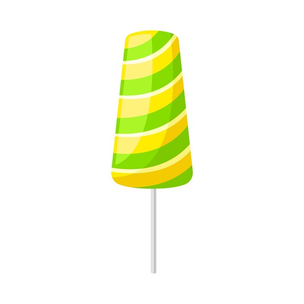 Ilustración vectorial de piruleta en forma de paleta sobre un fondo blanco