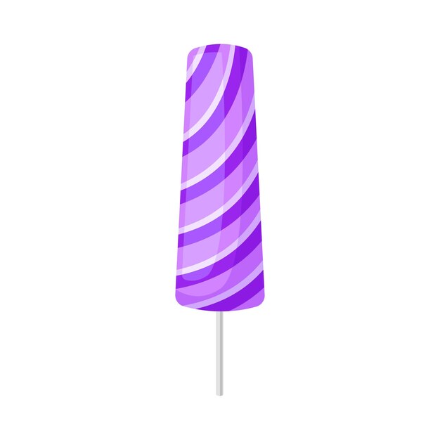 Ilustración vectorial de piruleta lila sobre un fondo blanco