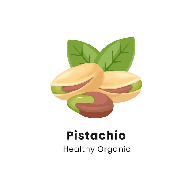 Ilustración vectorial de pistachos sobre un fondo blanco