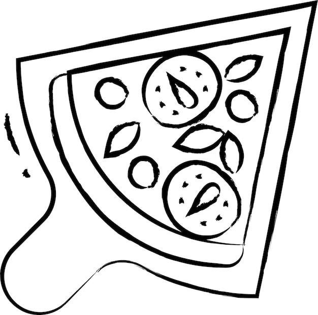 Vector ilustración vectorial de pizza dibujada a mano