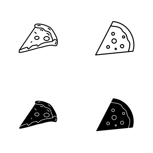 Ilustración vectorial de la pizza plana