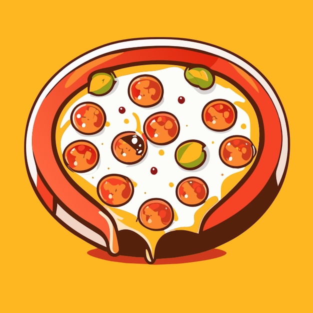 Vector ilustración vectorial de la pizza