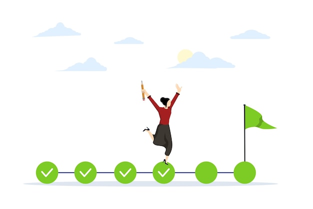 Ilustración vectorial Plan de desarrollo personal para el éxito profesional