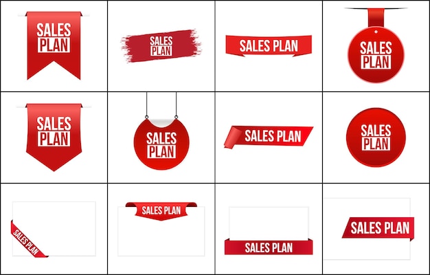 Ilustración vectorial del plan de ventas moderno del banner Elemento web aislado