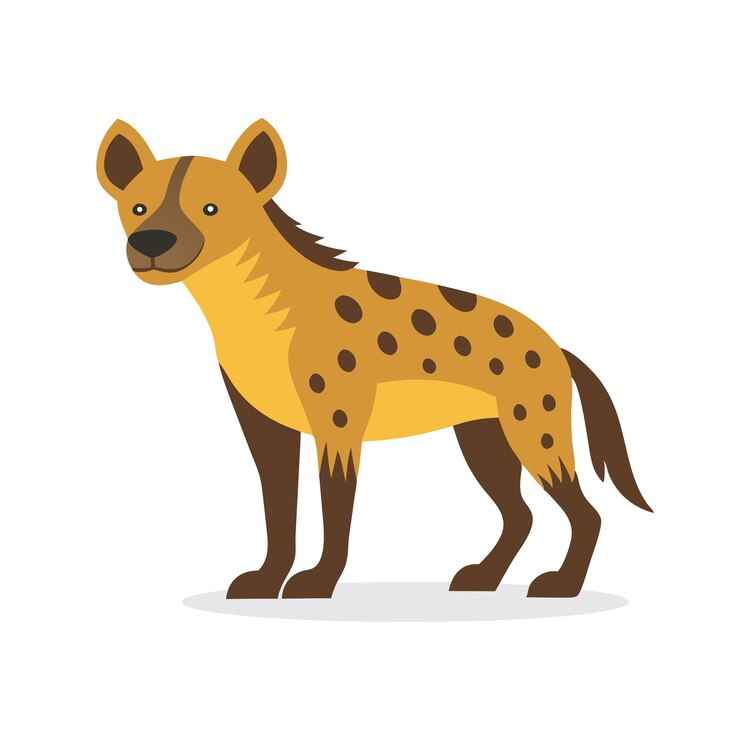 Vector ilustración vectorial plana aislada de un animal hiena sobre un fondo blanco