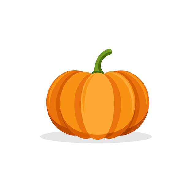 Ilustración vectorial plana aislada de calabaza sobre un fondo blanco